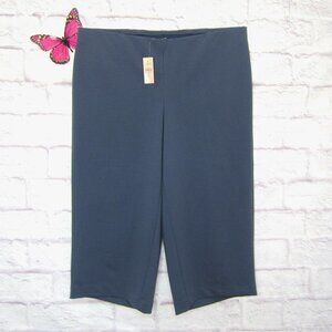 Loft Plus Blue Pull On Wide Leg Cropped Pants size 18 New!